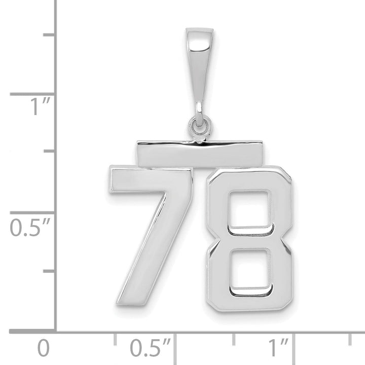 Lovely Rita's Pendants & Charms 14k White Gold Polished Finish Medium Size Number 78 Charm Pendant