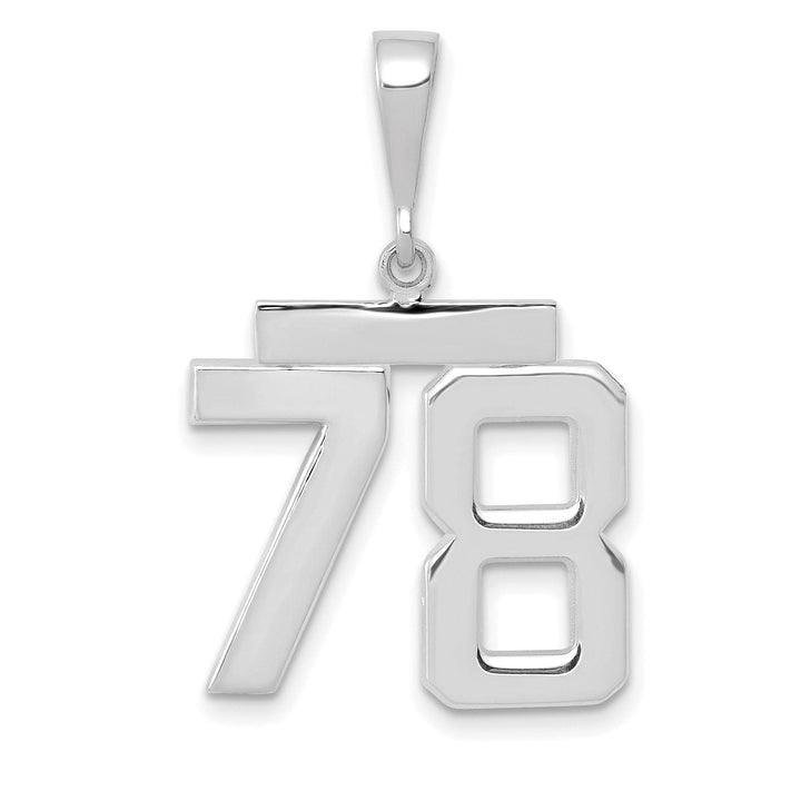 Lovely Rita's Pendants & Charms 14k White Gold Polished Finish Medium Size Number 78 Charm Pendant