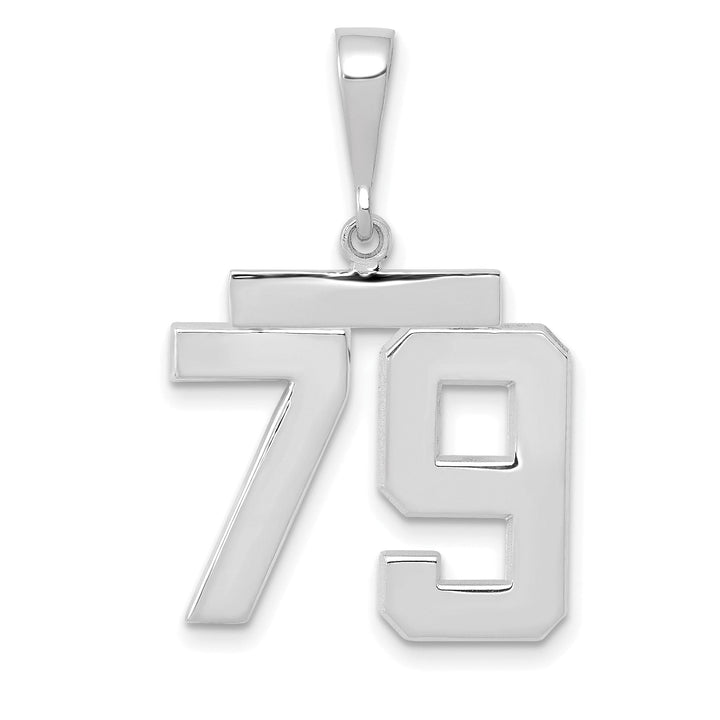Lovely Rita's Pendants & Charms 14k White Gold Polished Finish Medium Size Number 79 Charm Pendant