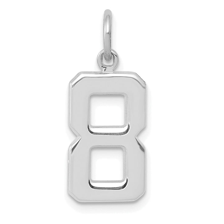 Lovely Rita's Pendants & Charms 14k White Gold Polished Finish Medium Size Number 8 Charm Pendant