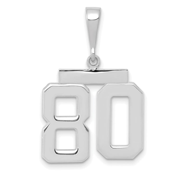 Lovely Rita's Pendants & Charms 14k White Gold Polished Finish Medium Size Number 80 Charm Pendant