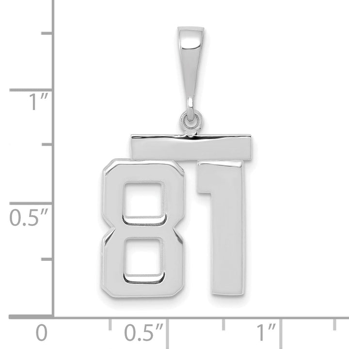 Lovely Rita's Pendants & Charms 14k White Gold Polished Finish Medium Size Number 81 Charm Pendant