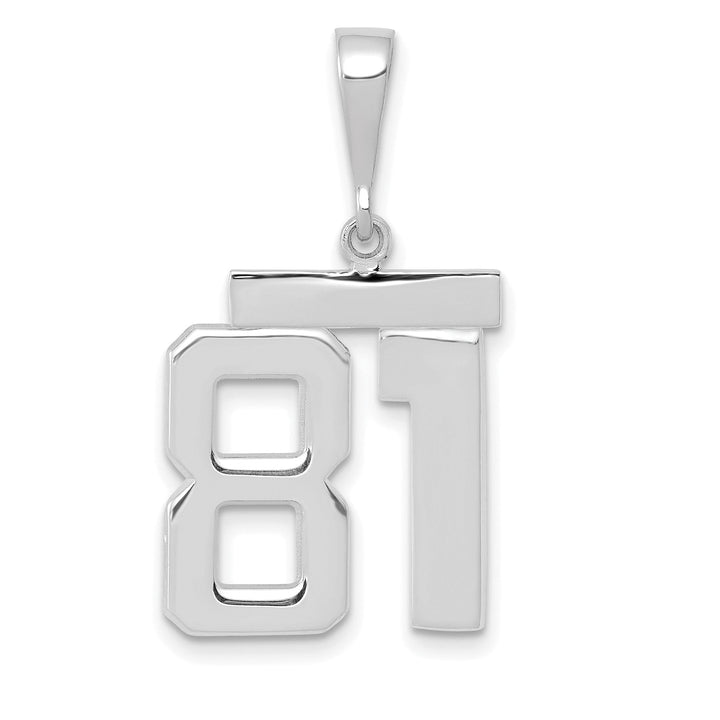 Lovely Rita's Pendants & Charms 14k White Gold Polished Finish Medium Size Number 81 Charm Pendant