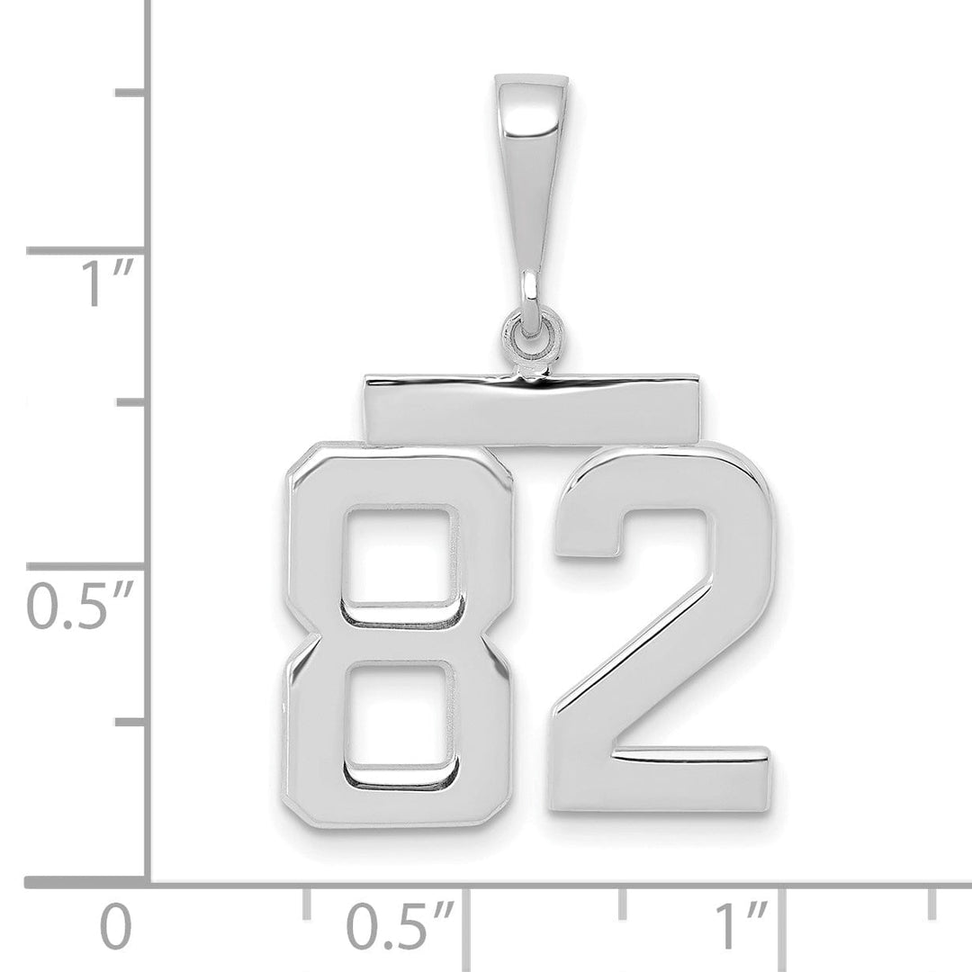 Lovely Rita's Pendants & Charms 14k White Gold Polished Finish Medium Size Number 82 Charm Pendant