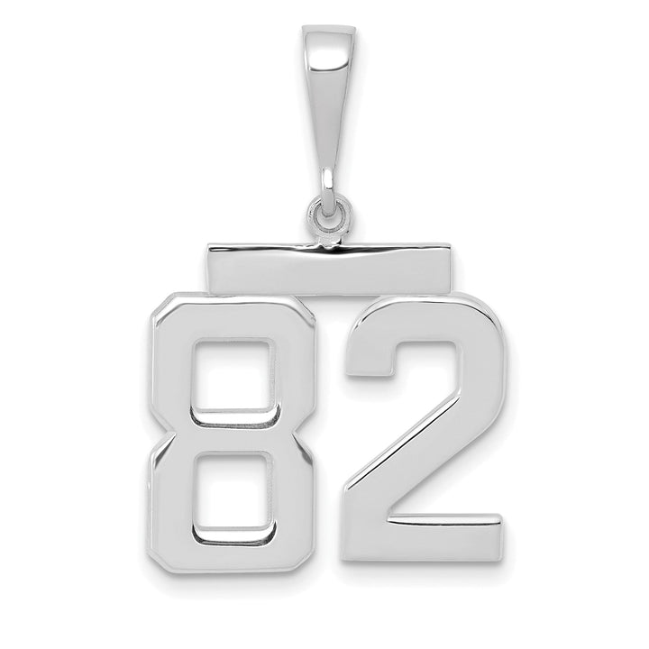 Lovely Rita's Pendants & Charms 14k White Gold Polished Finish Medium Size Number 82 Charm Pendant