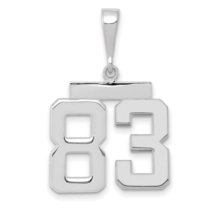 Lovely Rita's Pendants & Charms 14k White Gold Polished Finish Medium Size Number 83 Charm Pendant