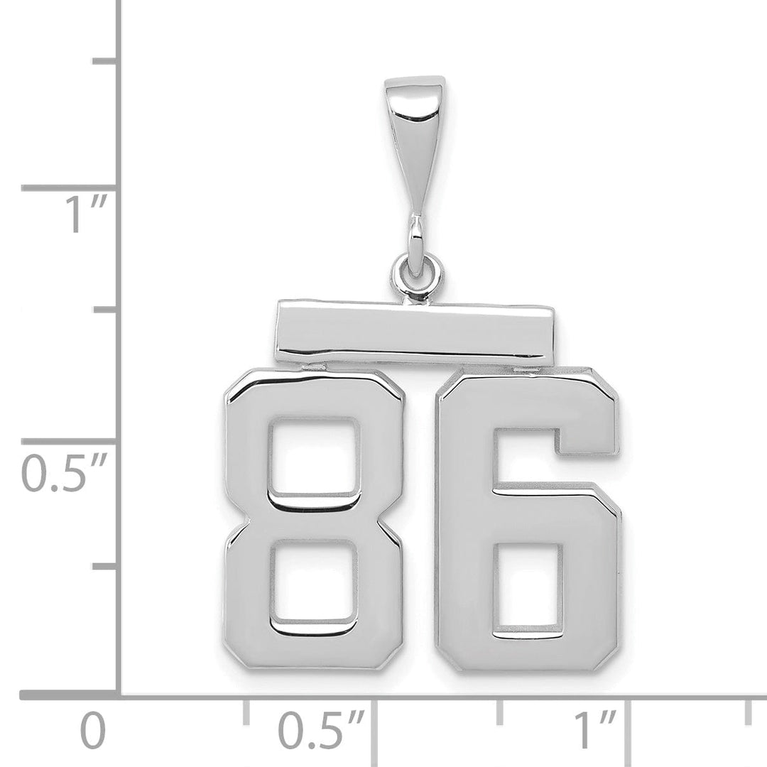 Lovely Rita's Pendants & Charms 14k White Gold Polished Finish Medium Size Number 86 Charm Pendant