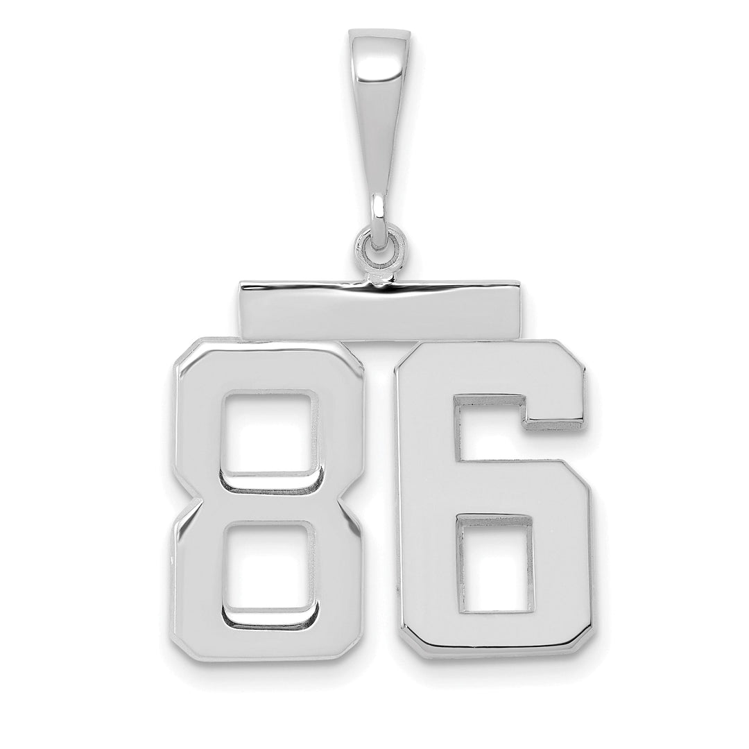 Lovely Rita's Pendants & Charms 14k White Gold Polished Finish Medium Size Number 86 Charm Pendant