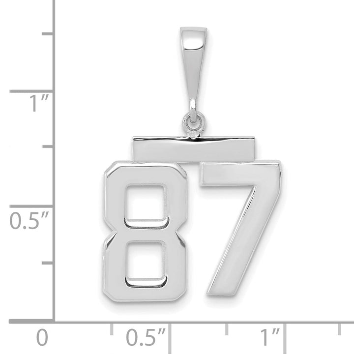 Lovely Rita's Pendants & Charms 14k White Gold Polished Finish Medium Size Number 87 Charm Pendant