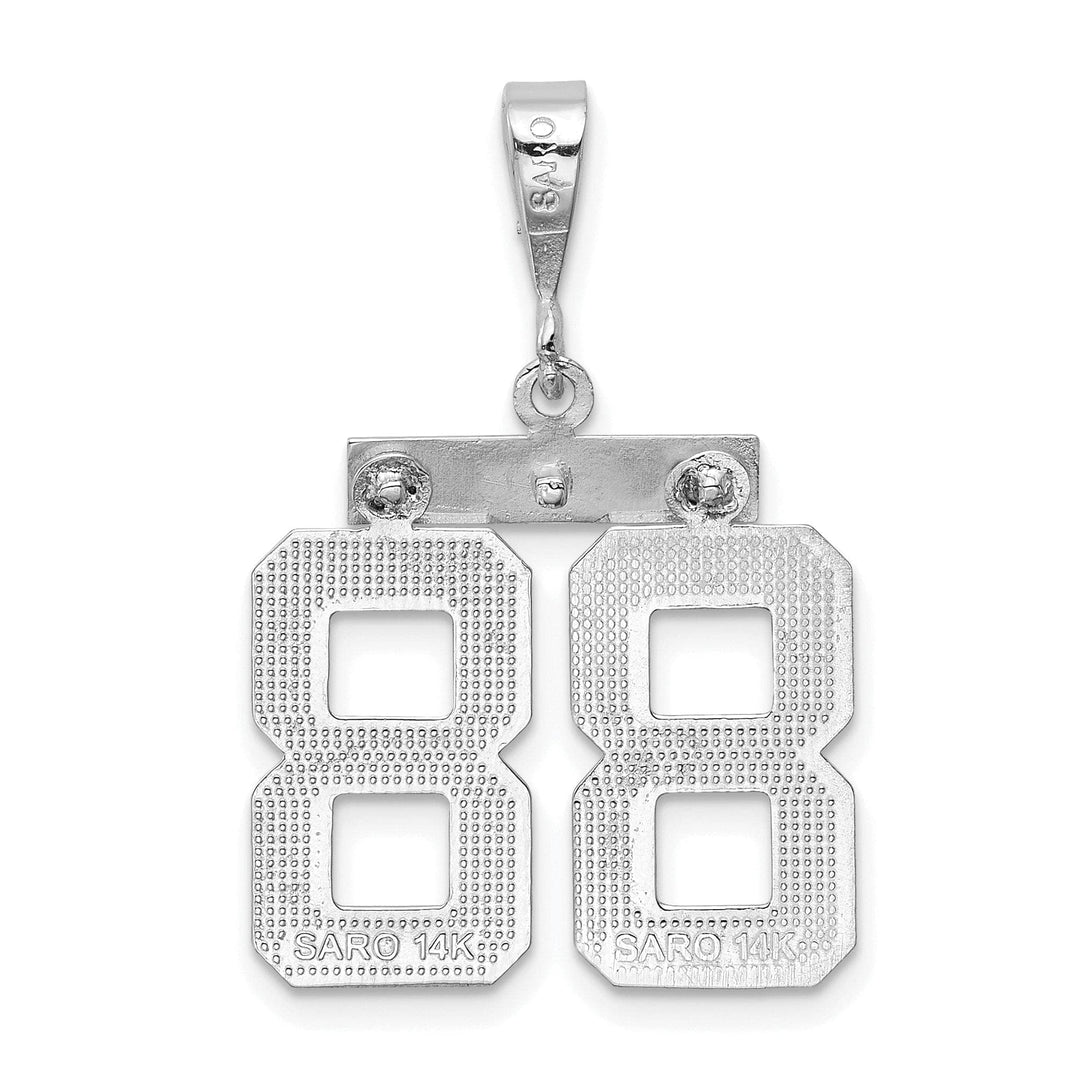 Lovely Rita's Pendants & Charms 14k White Gold Polished Finish Medium Size Number 88 Charm Pendant