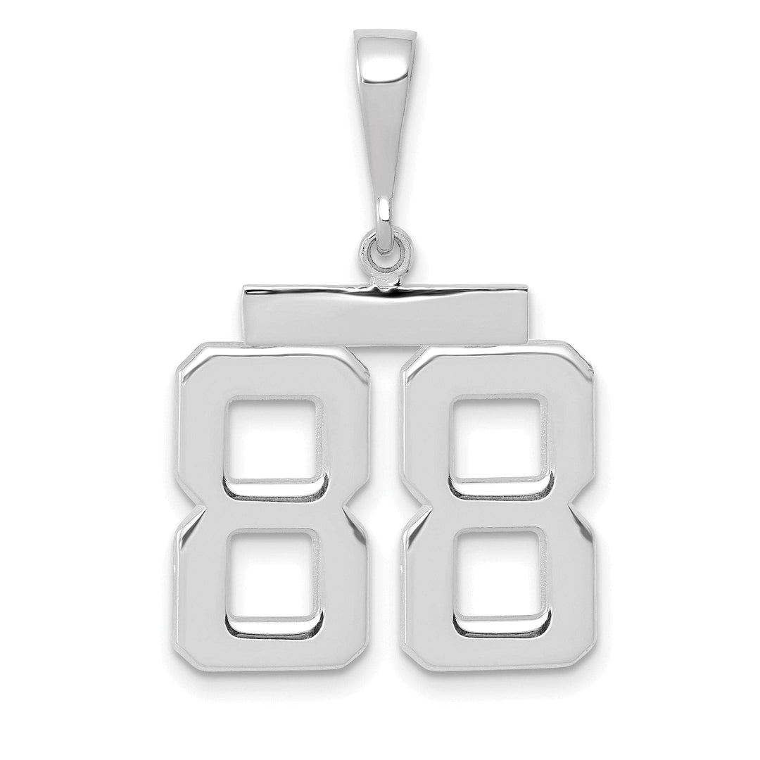 Lovely Rita's Pendants & Charms 14k White Gold Polished Finish Medium Size Number 88 Charm Pendant