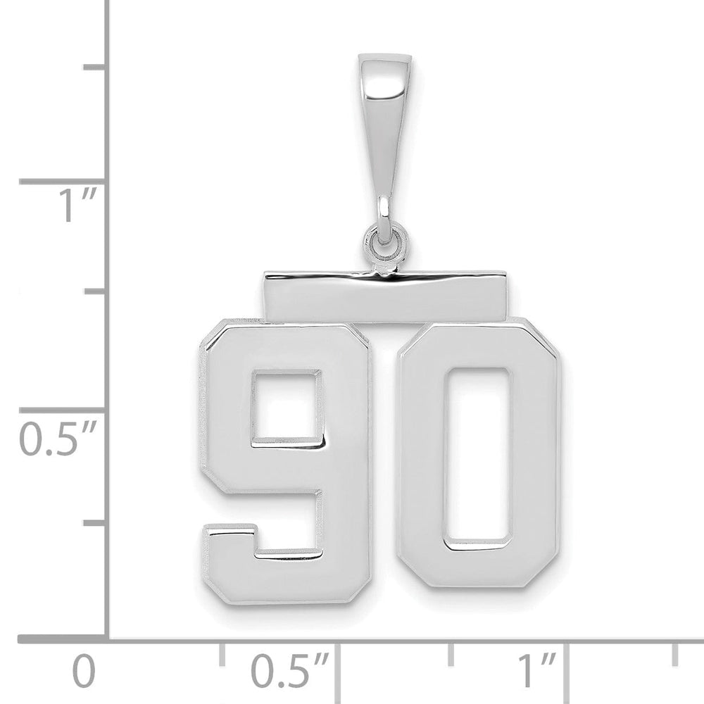 Lovely Rita's Pendants & Charms 14k White Gold Polished Finish Medium Size Number 90 Charm Pendant