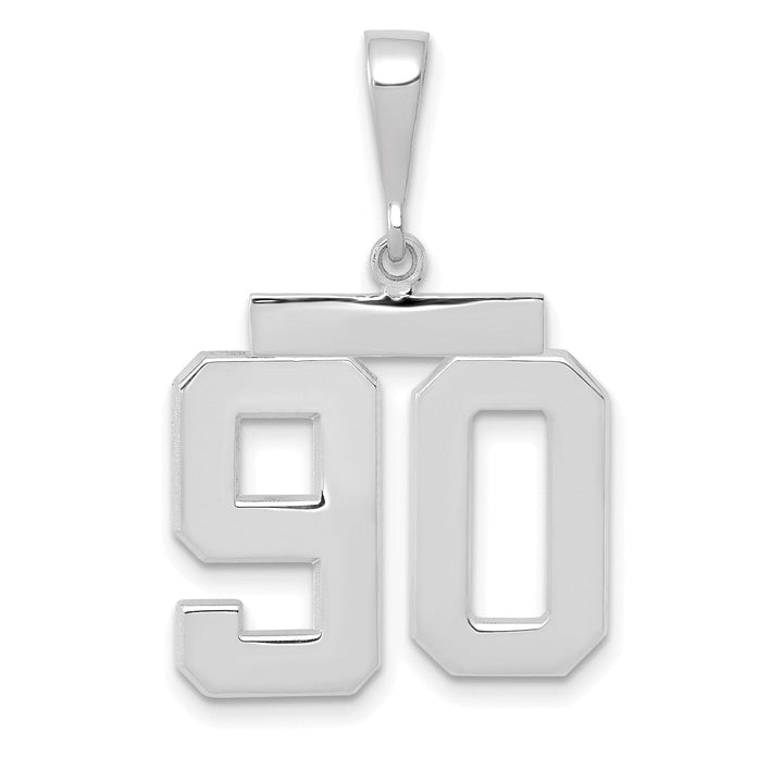 Lovely Rita's Pendants & Charms 14k White Gold Polished Finish Medium Size Number 90 Charm Pendant