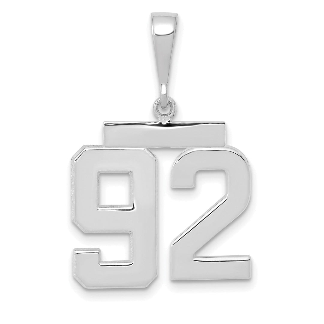 Lovely Rita's Pendants & Charms 14k White Gold Polished Finish Medium Size Number 92 Charm Pendant