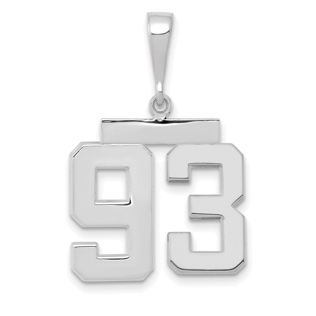 Lovely Rita's Pendants & Charms 14k White Gold Polished Finish Medium Size Number 93 Charm Pendant