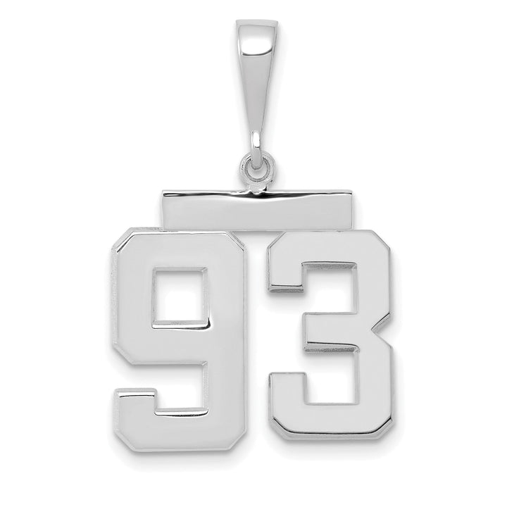 Lovely Rita's Pendants & Charms 14k White Gold Polished Finish Medium Size Number 93 Charm Pendant