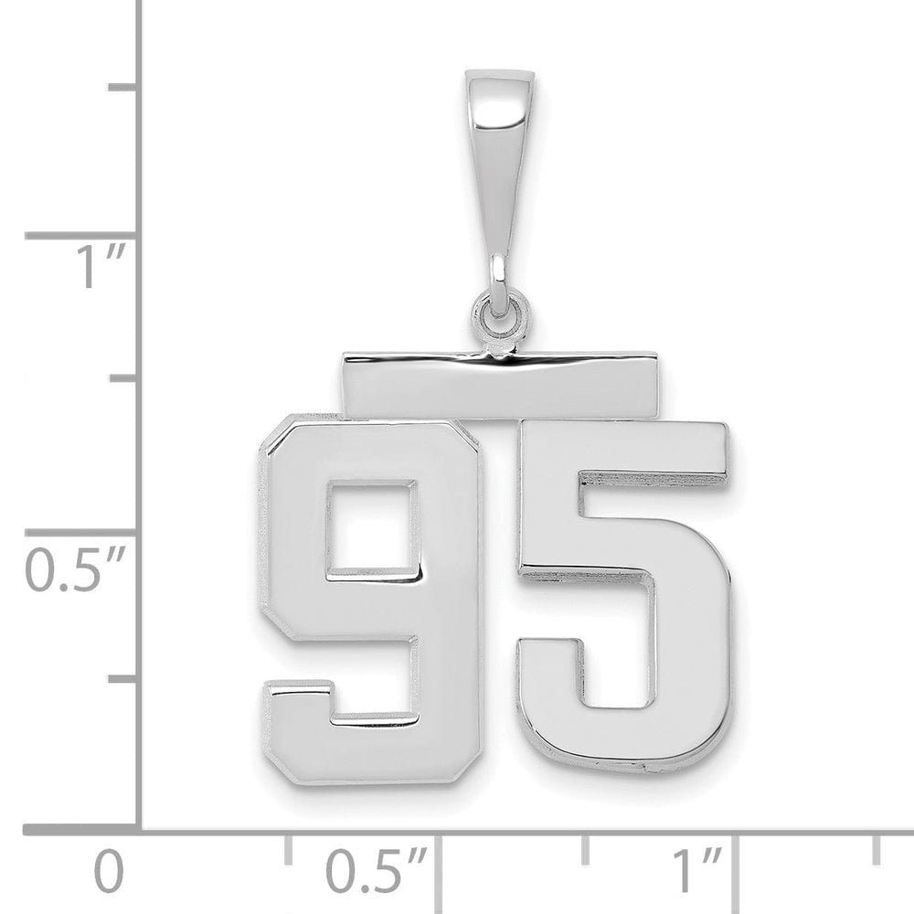 Lovely Rita's Pendants & Charms 14k White Gold Polished Finish Medium Size Number 95 Charm Pendant