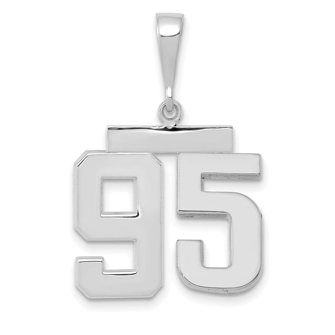 Lovely Rita's Pendants & Charms 14k White Gold Polished Finish Medium Size Number 95 Charm Pendant