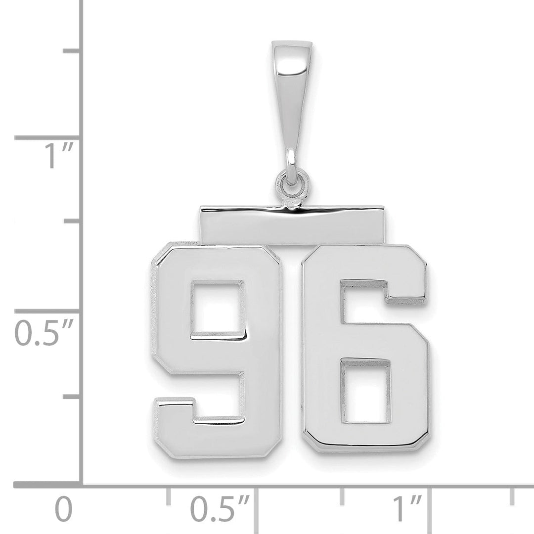 Lovely Rita's Pendants & Charms 14k White Gold Polished Finish Medium Size Number 96 Charm Pendant