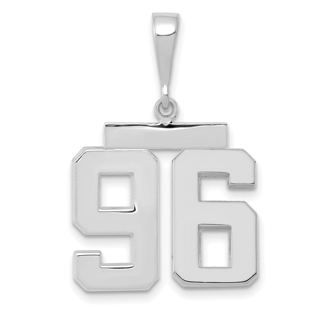 Lovely Rita's Pendants & Charms 14k White Gold Polished Finish Medium Size Number 96 Charm Pendant