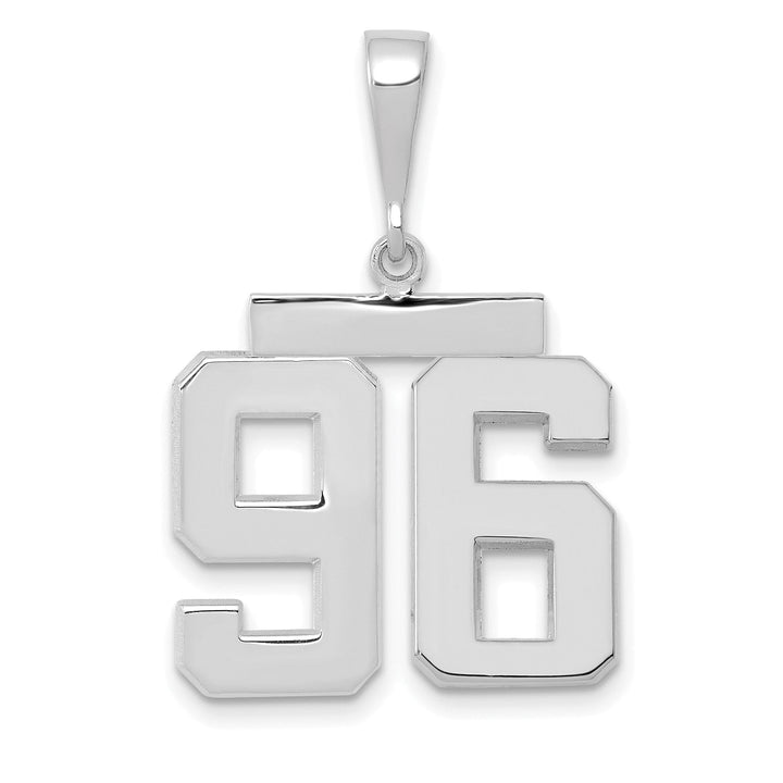 Lovely Rita's Pendants & Charms 14k White Gold Polished Finish Medium Size Number 96 Charm Pendant