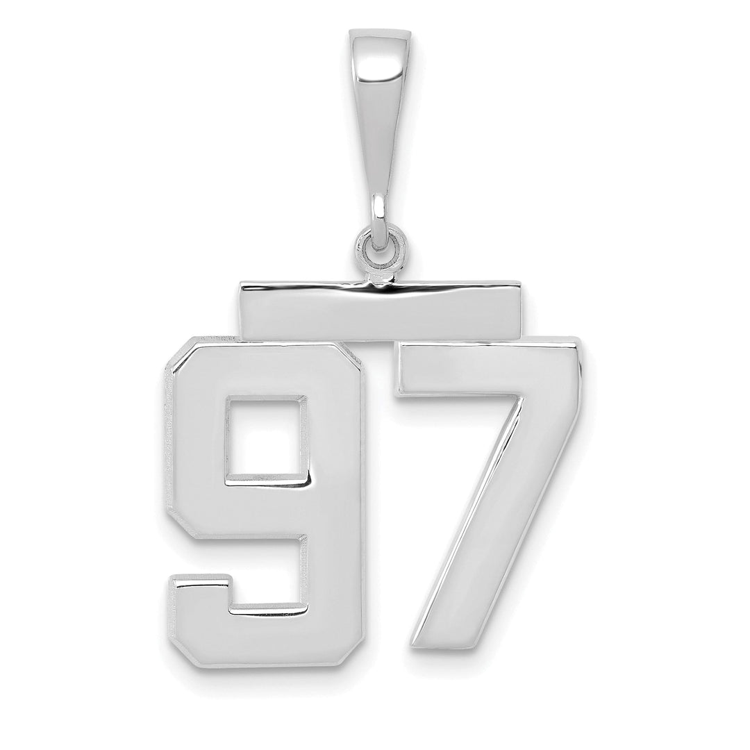 Lovely Rita's Pendants & Charms 14k White Gold Polished Finish Medium Size Number 97 Charm Pendant