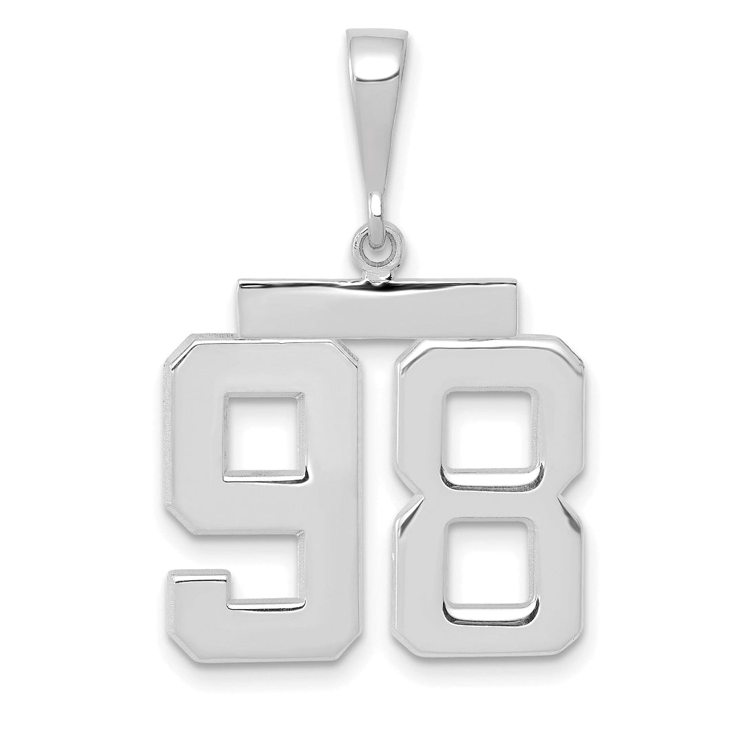 Lovely Rita's Pendants & Charms 14k White Gold Polished Finish Medium Size Number 98 Charm Pendant