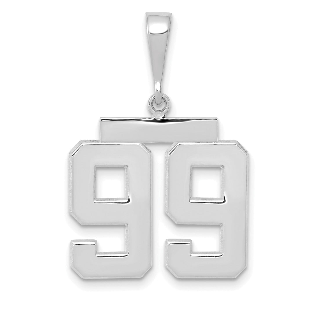 Lovely Rita's Pendants & Charms 14k White Gold Polished Finish Medium Size Number 99 Charm Pendant