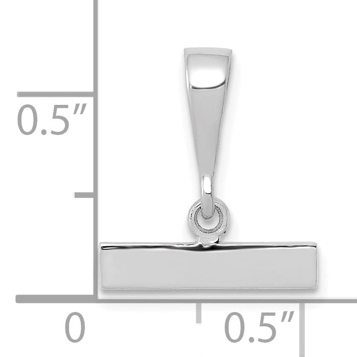 Lovely Rita's Pendants & Charms 14k White Gold Polished Finish Medium Size Top Bar for Number Charm Pendant