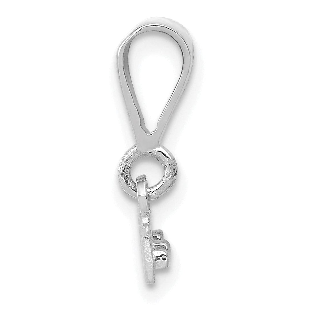 Lovely Rita's Pendants & Charms 14k White Gold Polished Finish Medium Size Top Bar for Number Charm Pendant