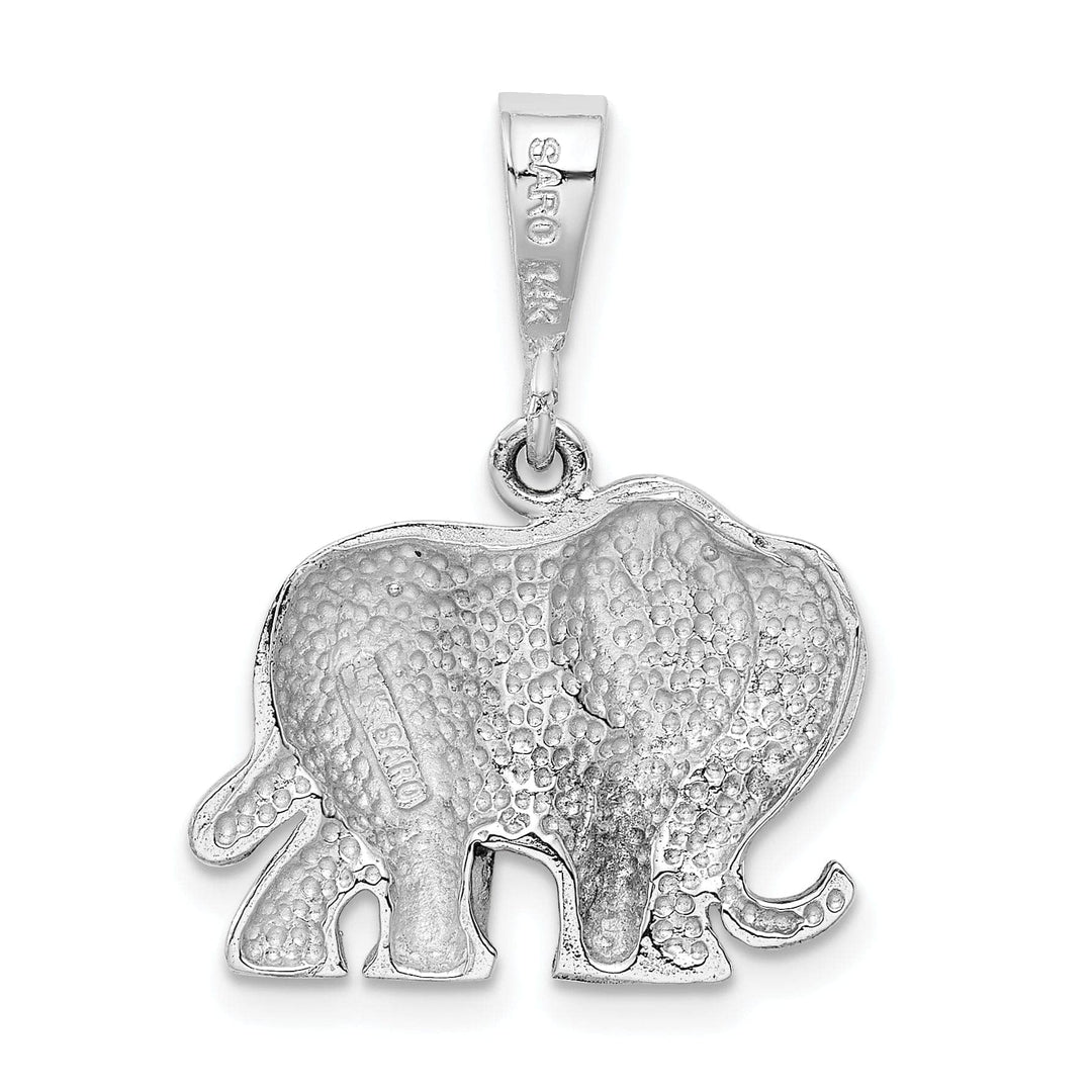 Lovely Rita's Pendants & Charms 14k White Gold Polished Finish Mens Elephant Charm Pendant