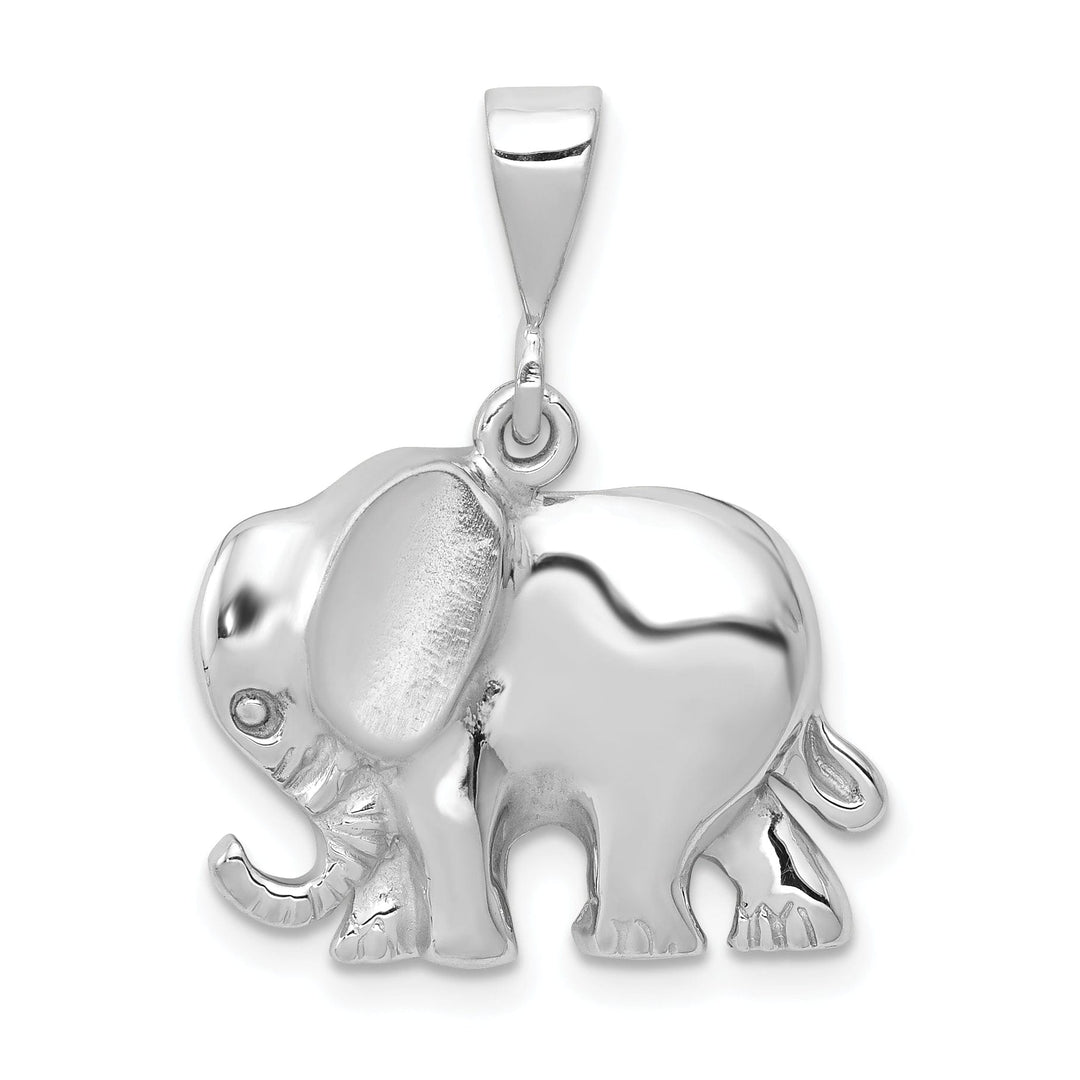 Lovely Rita's Pendants & Charms 14k White Gold Polished Finish Mens Elephant Charm Pendant