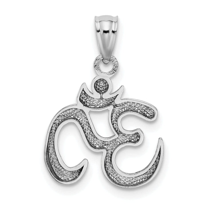 Lovely Rita's Pendants & Charms 14k White Gold Polished Finish Om Symbol Charm Pendant