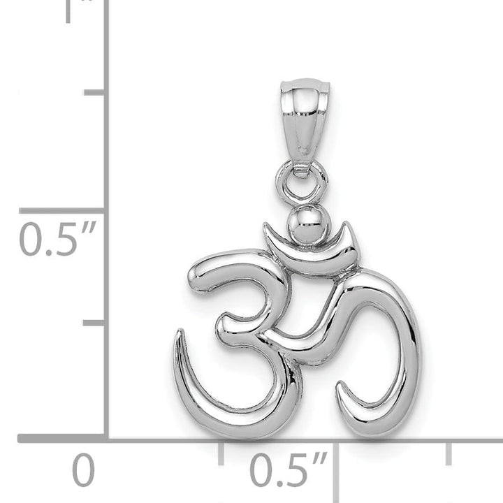 Lovely Rita's Pendants & Charms 14k White Gold Polished Finish Om Symbol Charm Pendant