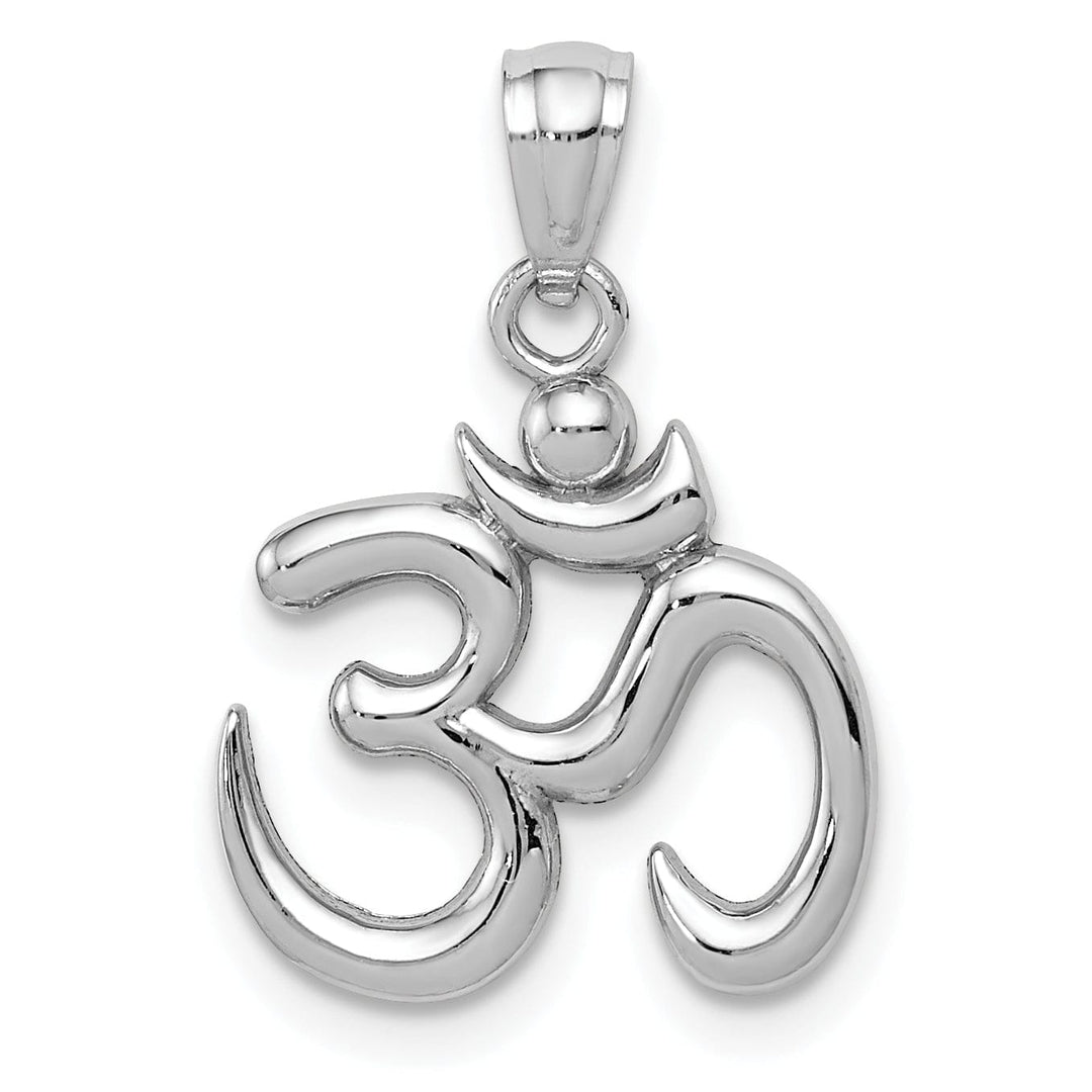 Lovely Rita's Pendants & Charms 14k White Gold Polished Finish Om Symbol Charm Pendant
