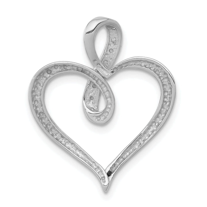 Lovely Rita's Pendants & Charms 14k White Gold Polished Finish Open Back 0.048-CT Diamond Heart with Infinity Design Charm Pendant