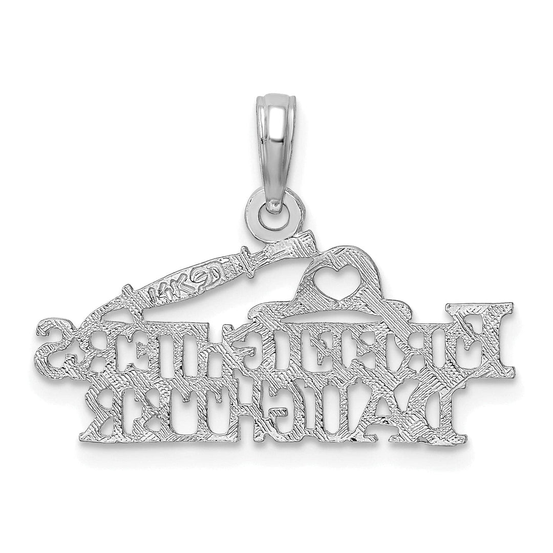 Lovely Rita's Pendants & Charms 14k White Gold Polished Finish Open Back FIREFIGHTER'S DAUGHTER Charm Pendant