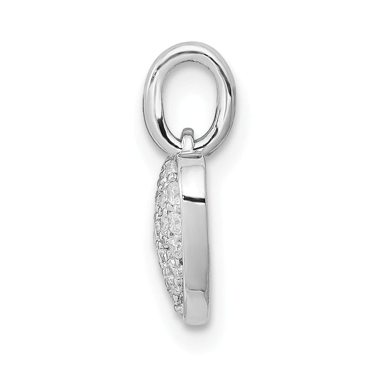 Lovely Rita's Pendants & Charms 14k White Gold Polished Finish Open Back Polished Finish 0.184-CT Diamond Heart Charm Design Pendant