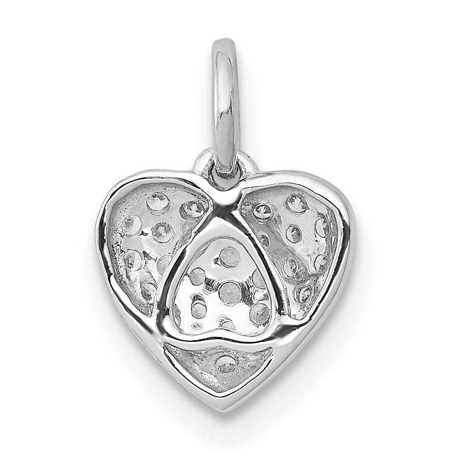 Lovely Rita's Pendants & Charms 14k White Gold Polished Finish Open Back Polished Finish 0.184-CT Diamond Heart Charm Design Pendant
