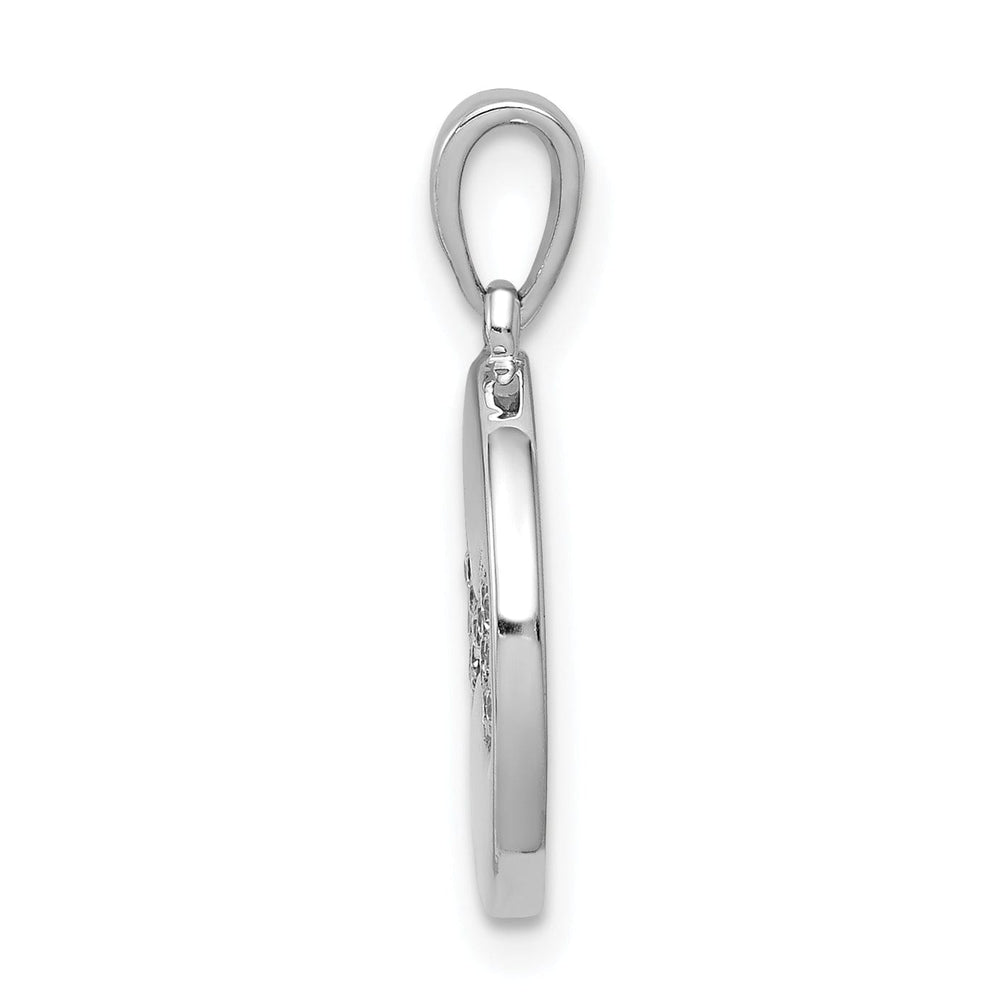 Lovely Rita's Pendants & Charms 14k White Gold Polished Finish Open Back with Diamonds Bone Charm Pendant
