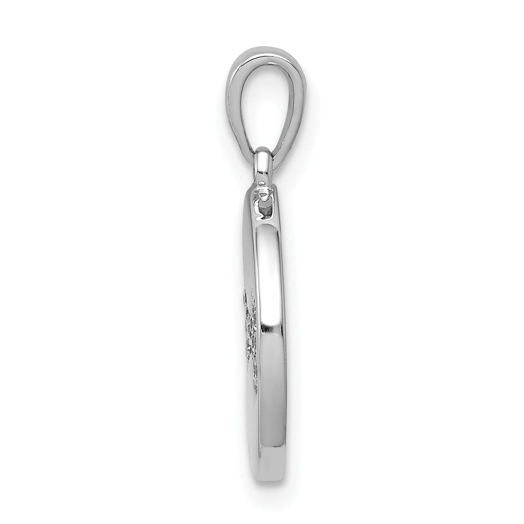 Lovely Rita's Pendants & Charms 14k White Gold Polished Finish Open Back with Diamonds Bone Charm Pendant