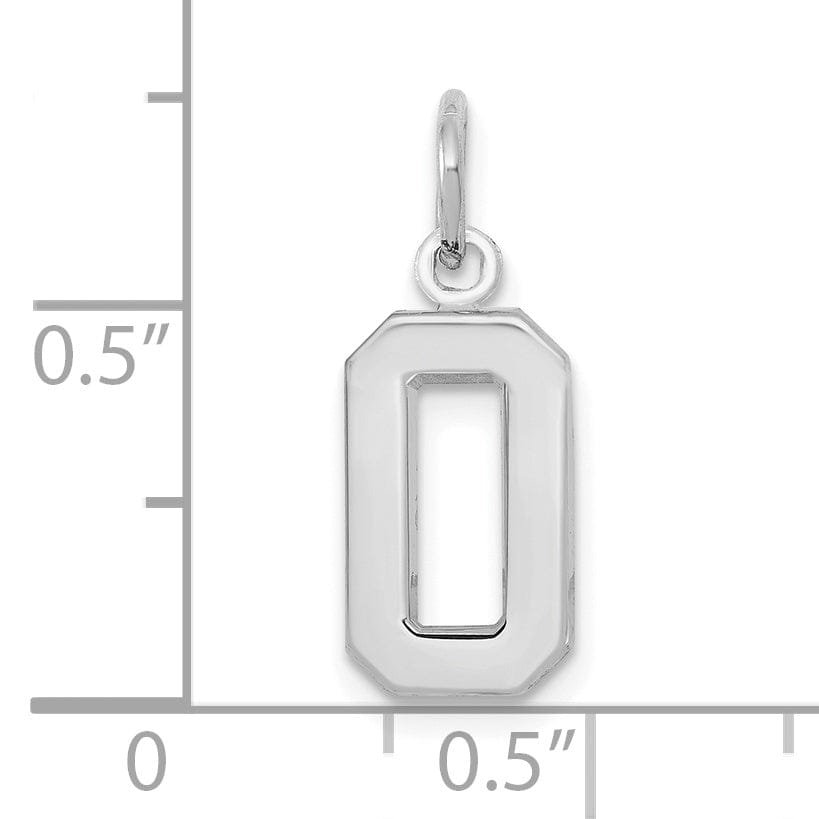 Lovely Rita's Pendants & Charms 14k White Gold Polished Finish Small Size Number 0 Charm Pendant
