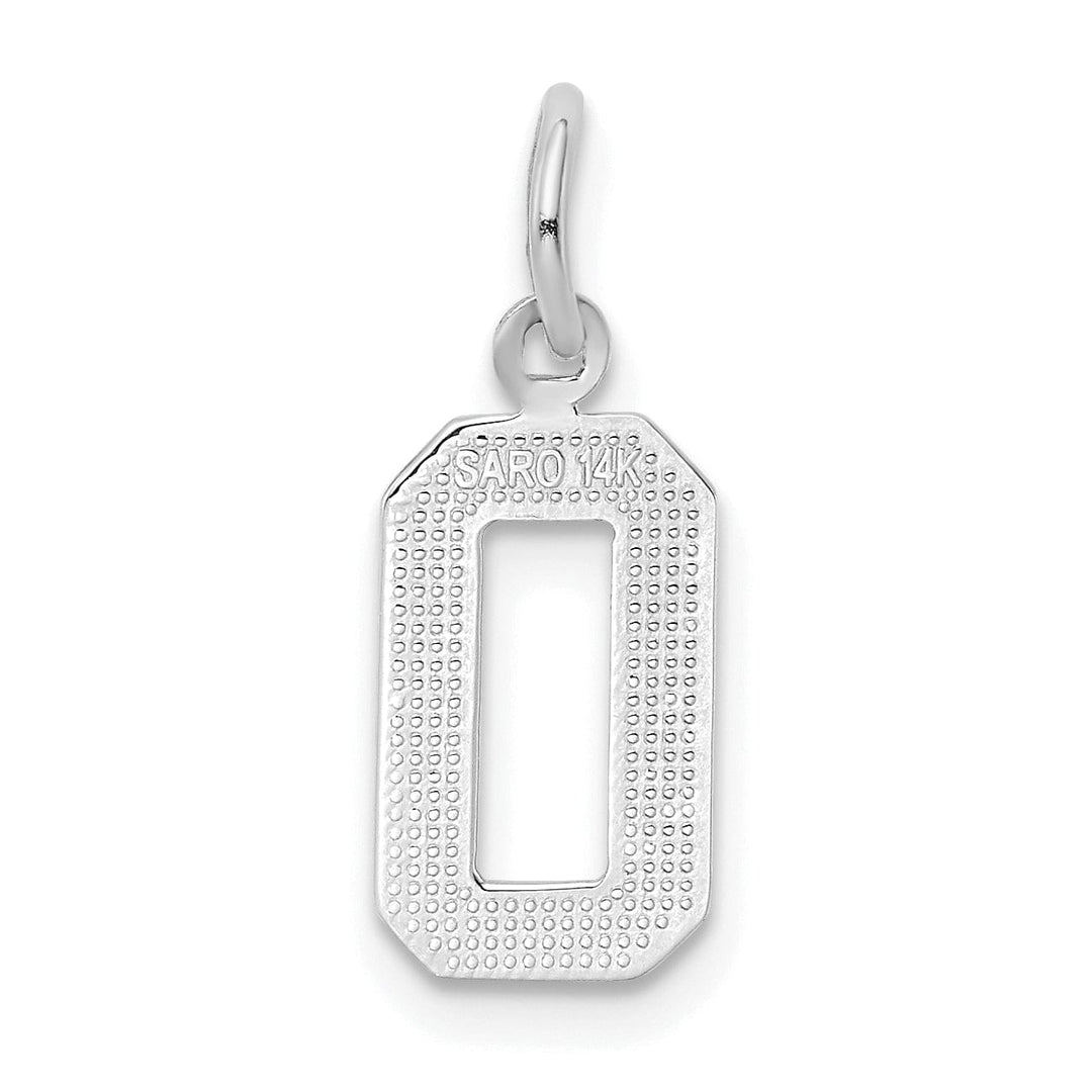 Lovely Rita's Pendants & Charms 14k White Gold Polished Finish Small Size Number 0 Charm Pendant