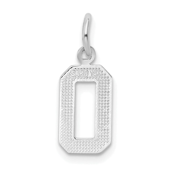 Lovely Rita's Pendants & Charms 14k White Gold Polished Finish Small Size Number 0 Charm Pendant