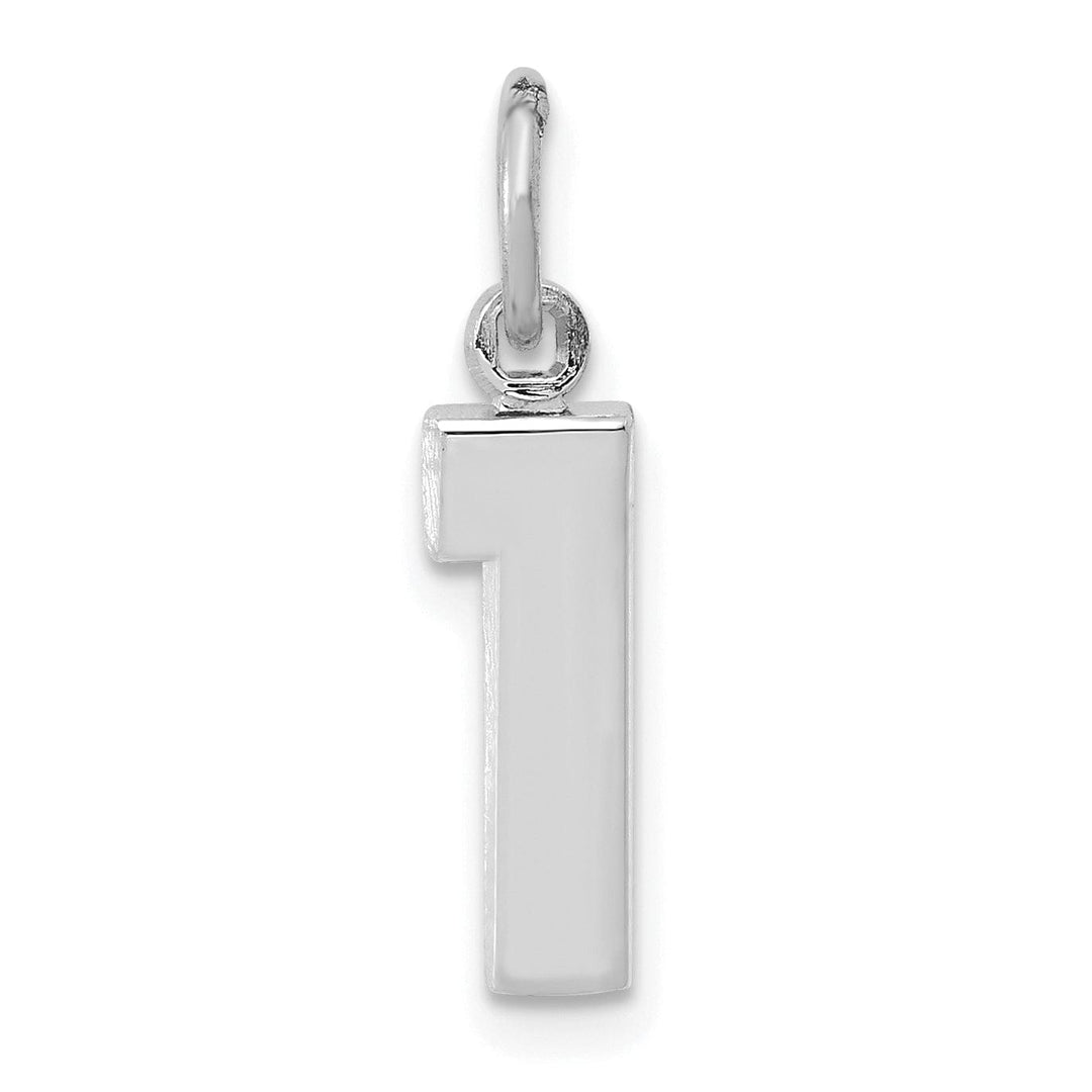 Lovely Rita's Pendants & Charms 14k White Gold Polished Finish Small Size Number 1 Charm Pendant