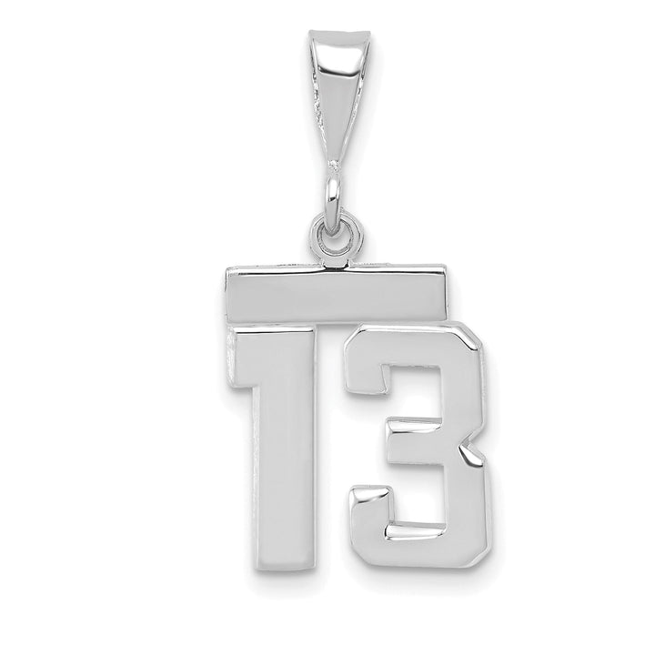 Lovely Rita's Pendants & Charms 14k White Gold Polished Finish Small Size Number 13 Charm Pendant