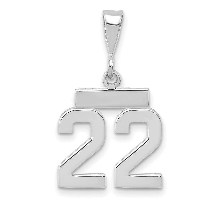 Lovely Rita's Pendants & Charms 14k White Gold Polished Finish Small Size Number 22 Charm Pendant