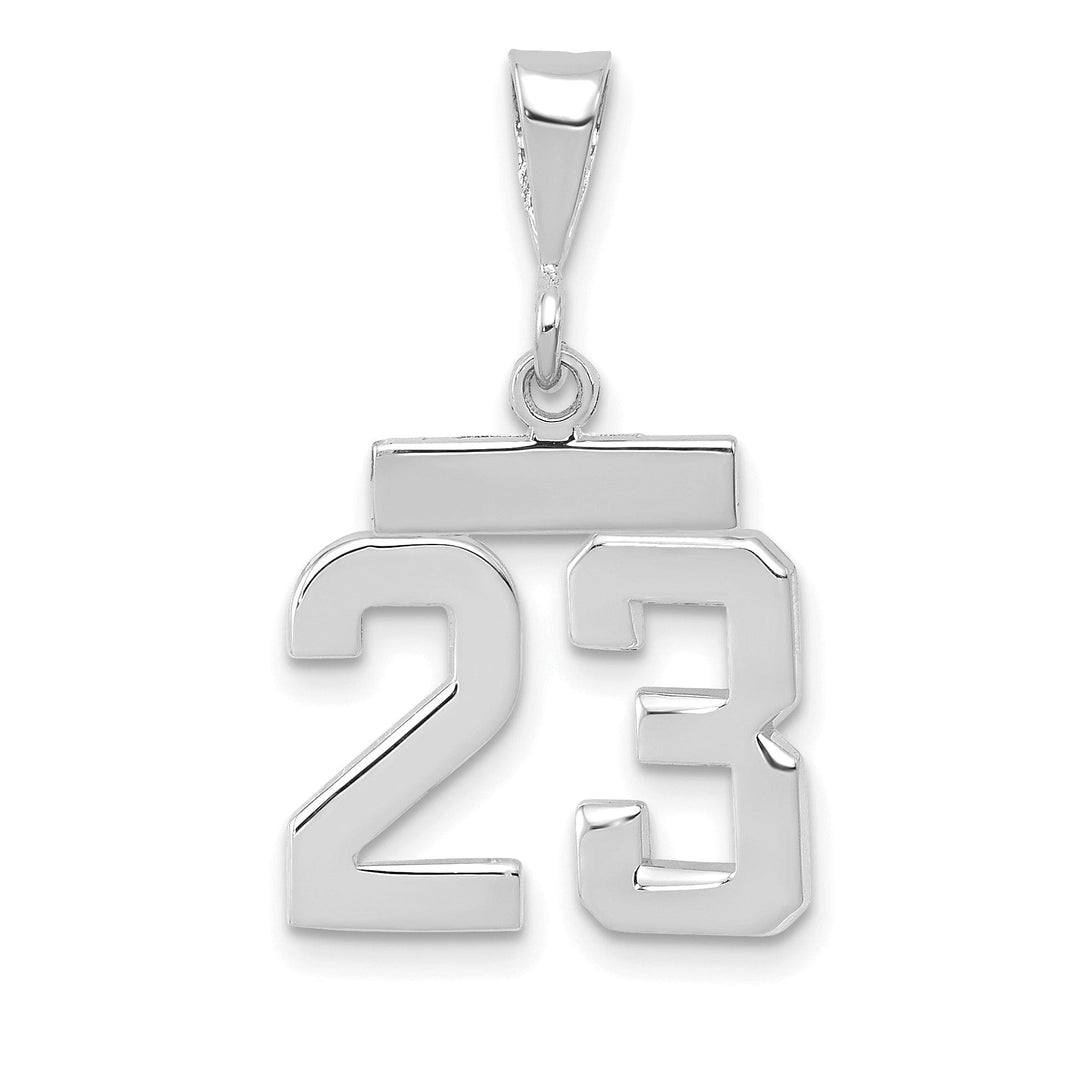Lovely Rita's Pendants & Charms 14k White Gold Polished Finish Small Size Number 23 Charm Pendant