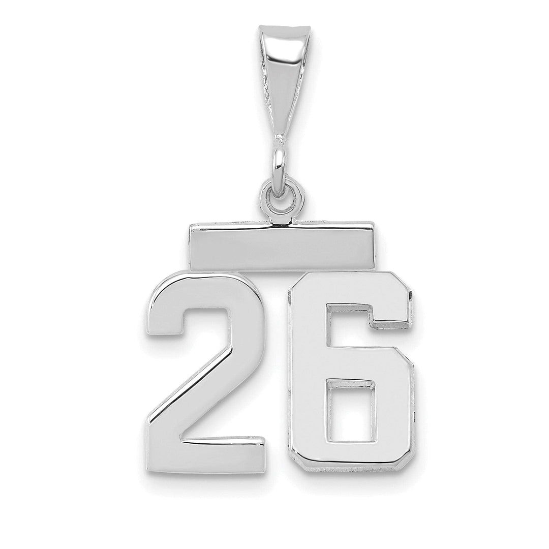 Lovely Rita's Pendants & Charms 14k White Gold Polished Finish Small Size Number 26 Charm Pendant