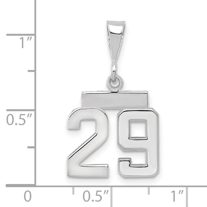 Lovely Rita's Pendants & Charms 14k White Gold Polished Finish Small Size Number 29 Charm Pendant